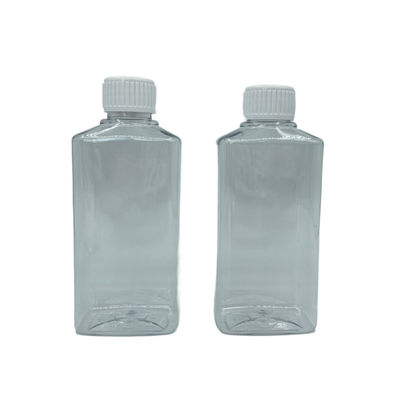 Butelka do płukania jamy ustnej z kwadratową pompką PET do ponownego napełniania 250 ml przezroczysta z białą nakrętką