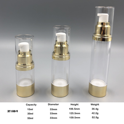 15 ml, 30 ml, 50 ml Opakowanie do pielęgnacji skóry Butelka z pompką bezpowietrzną