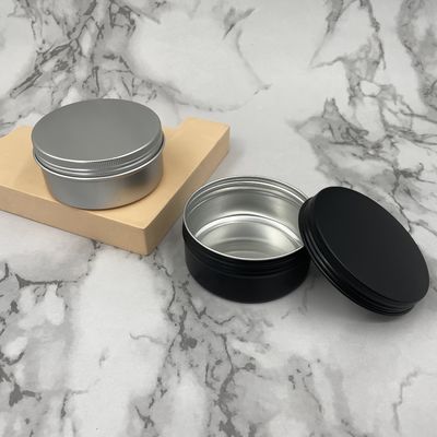 Matowe czarne aluminiowe cynowe słoiki 150 ml Dostosowany kolor szczelny