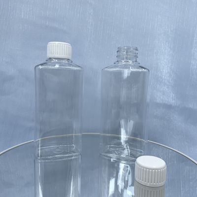 Butelka do płukania jamy ustnej z kwadratową pompką PET do ponownego napełniania 250 ml przezroczysta z białą nakrętką